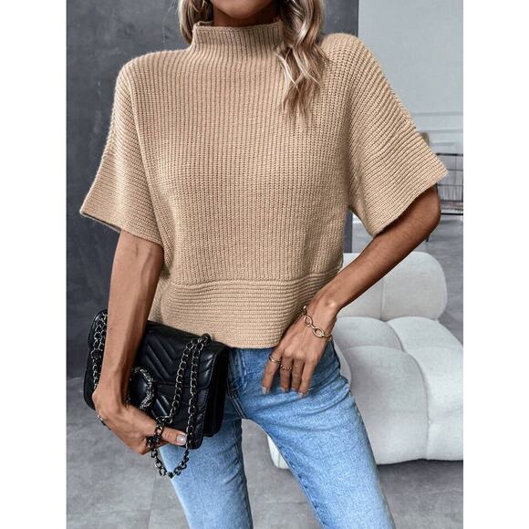L'Academie Tan Ribbed Sweater - Picture 1 of 4